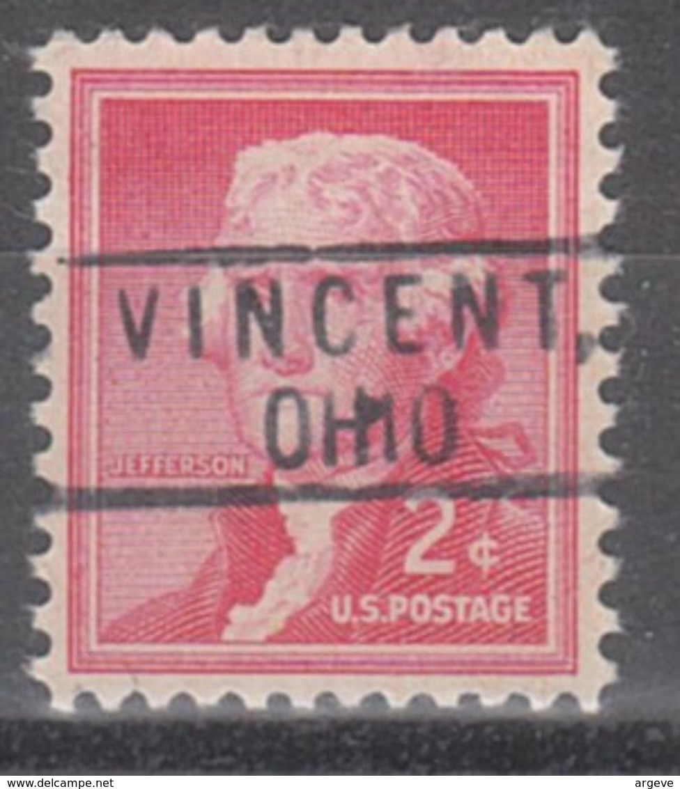 USA Precancel Vorausentwertung Preo, Locals Ohio, Vincent 801 - Préoblitérés