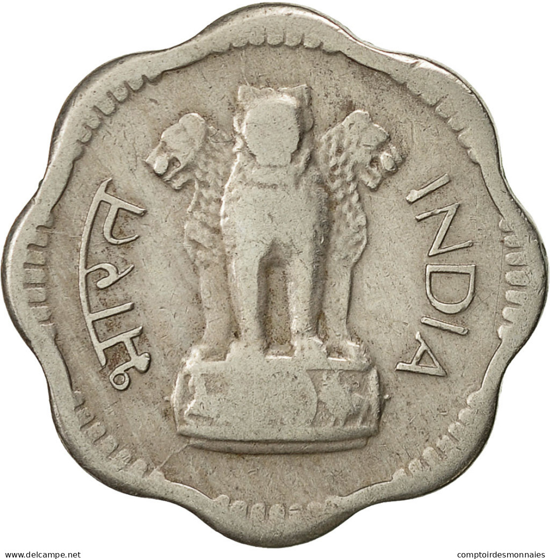 INDIA-REPUBLIC, 10 Paise, 1966, TB, Copper-nickel, KM:25 - Inde