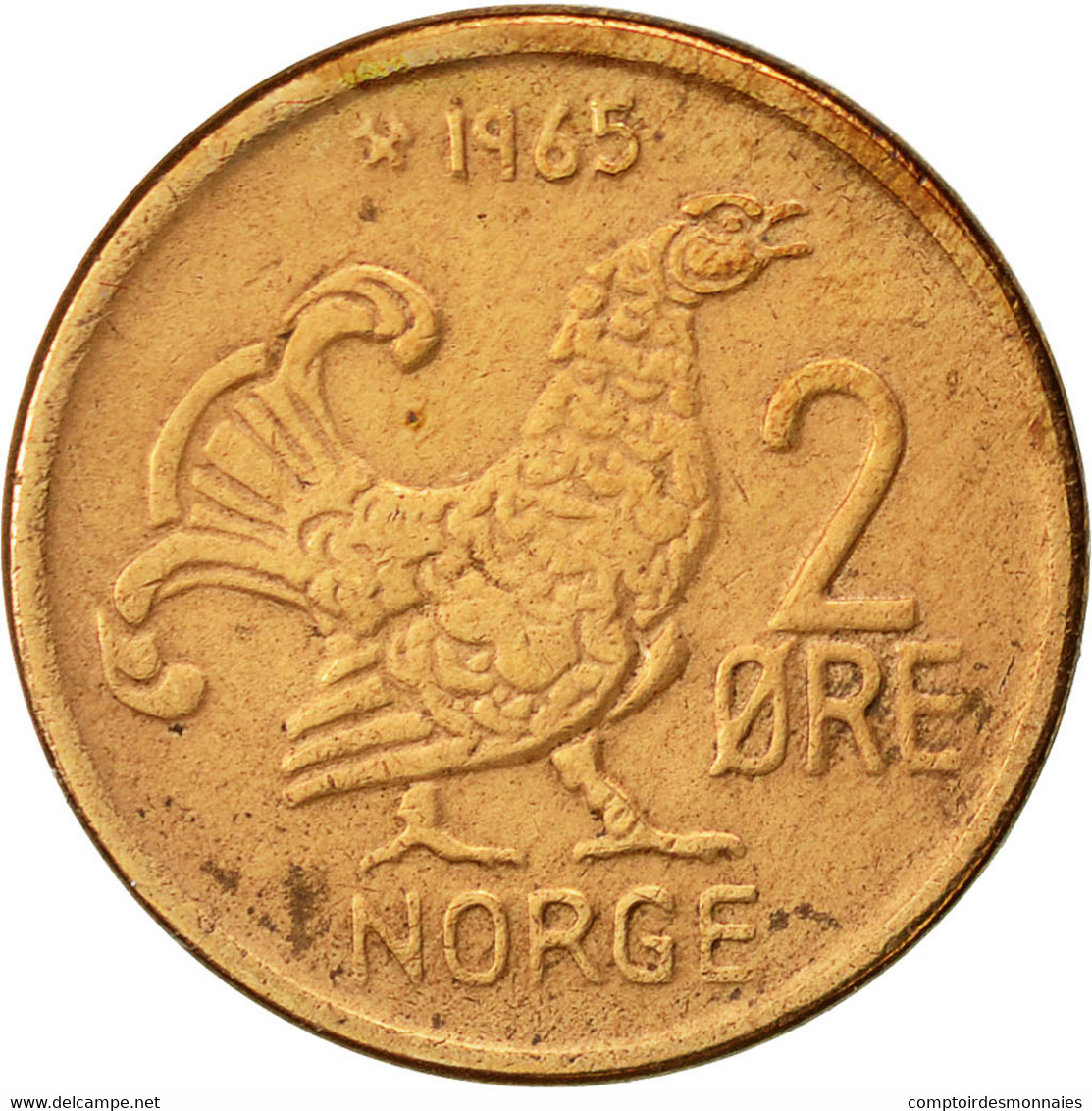 Norvège, Olav V, 2 Öre, 1965, TTB, Bronze, KM:410 - Noorwegen