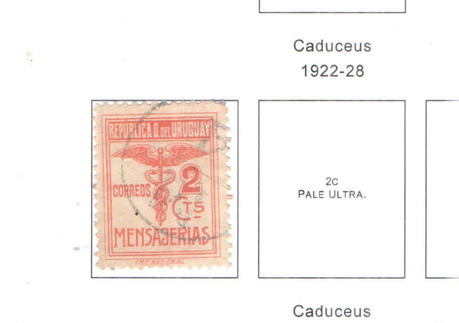 Uruguay Special Del. 1922/28 Caduceus  Scott.E2+Used See Scans On Scott.Page - Uruguay