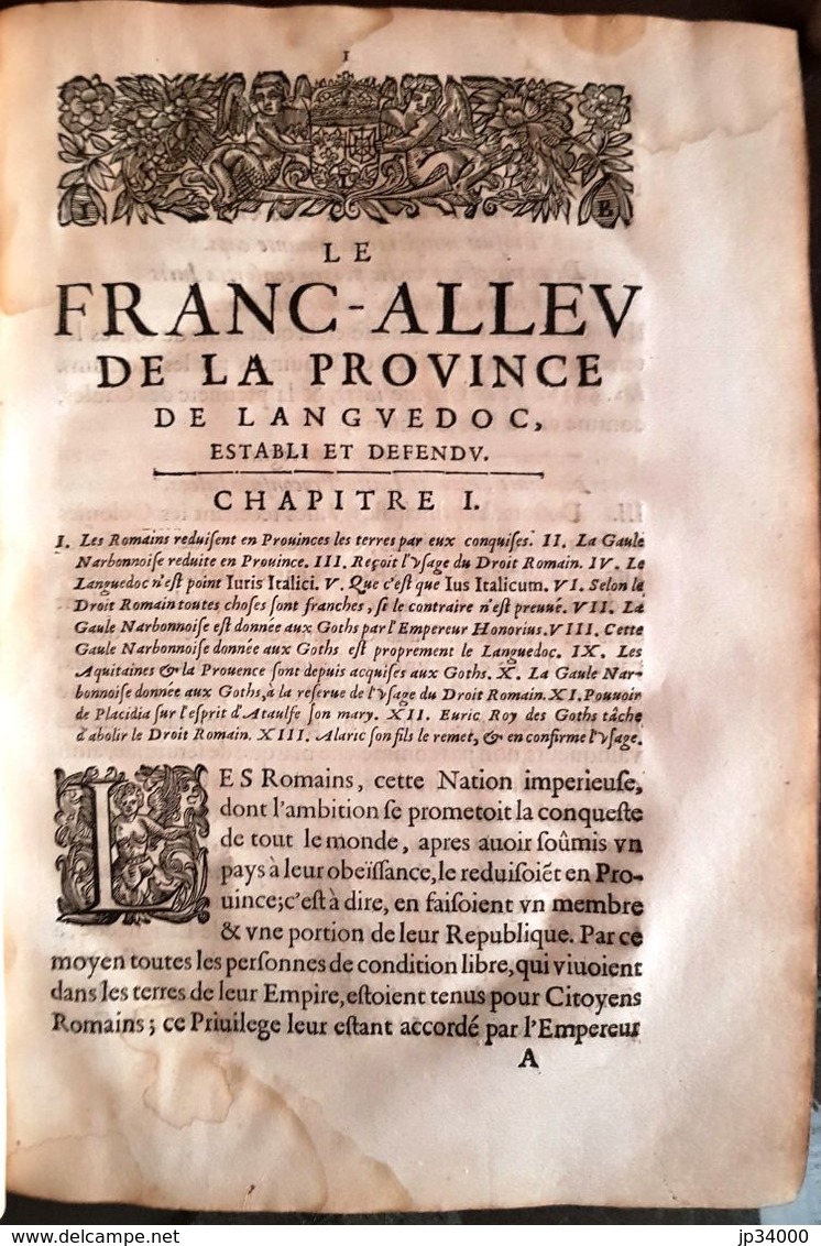 INSTRUCTION POUR Le Franc-alleu De La Province Du LANGUEDOC Establi Et Defendu Par CAZENEUVE En 1650 (Edition Originale) - Jusque 1700