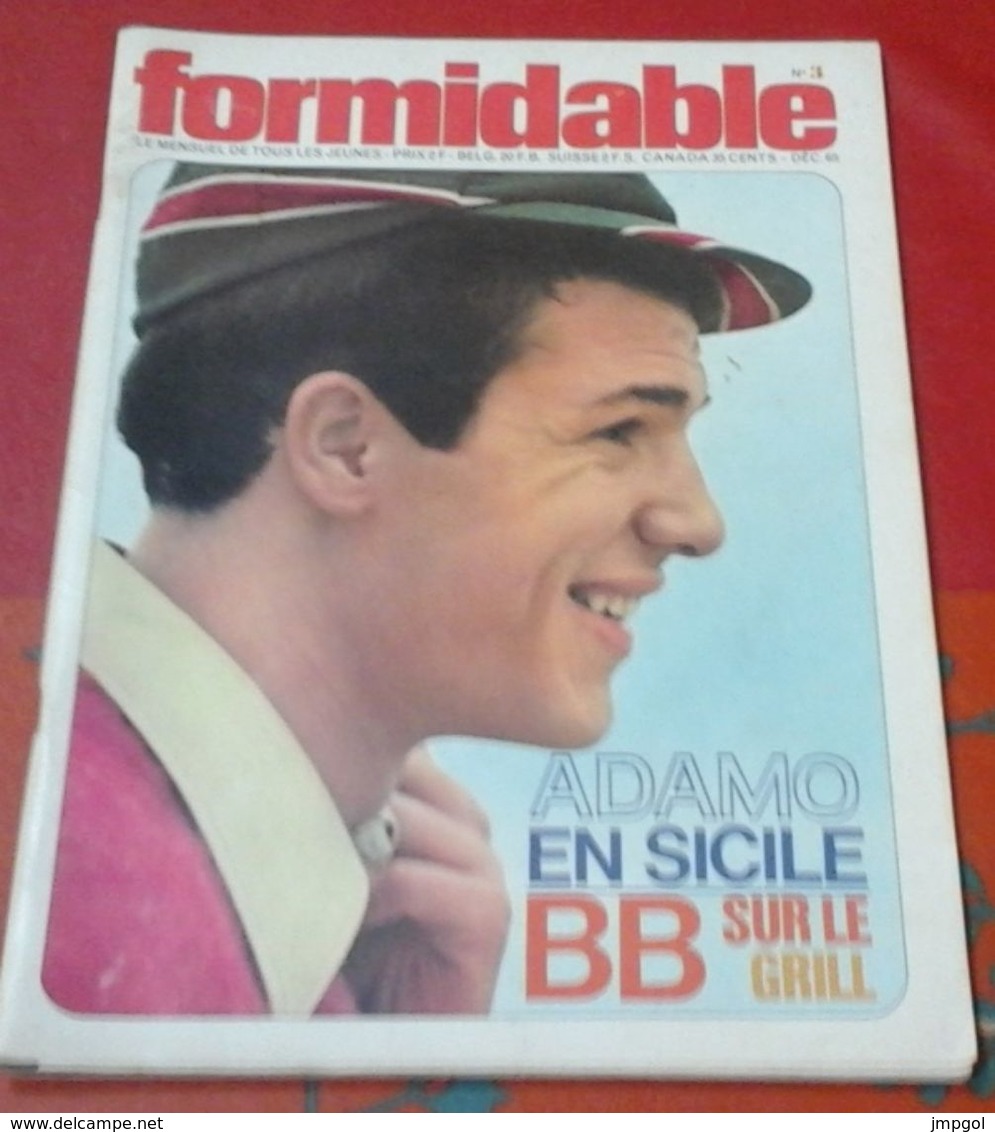 Formidable N° 3 Décembre 1965 Adamo En Sicile, Brigitte Bardot, Christian Brincourt, Les Beatniks - Musique