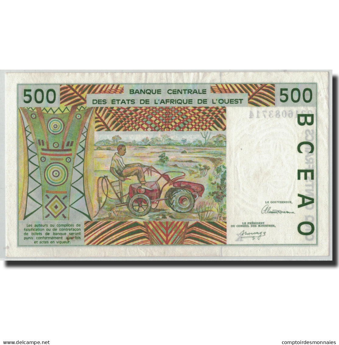 Billet, West African States, 500 Francs, 1992, KM:710Kb, SUP - États D'Afrique De L'Ouest