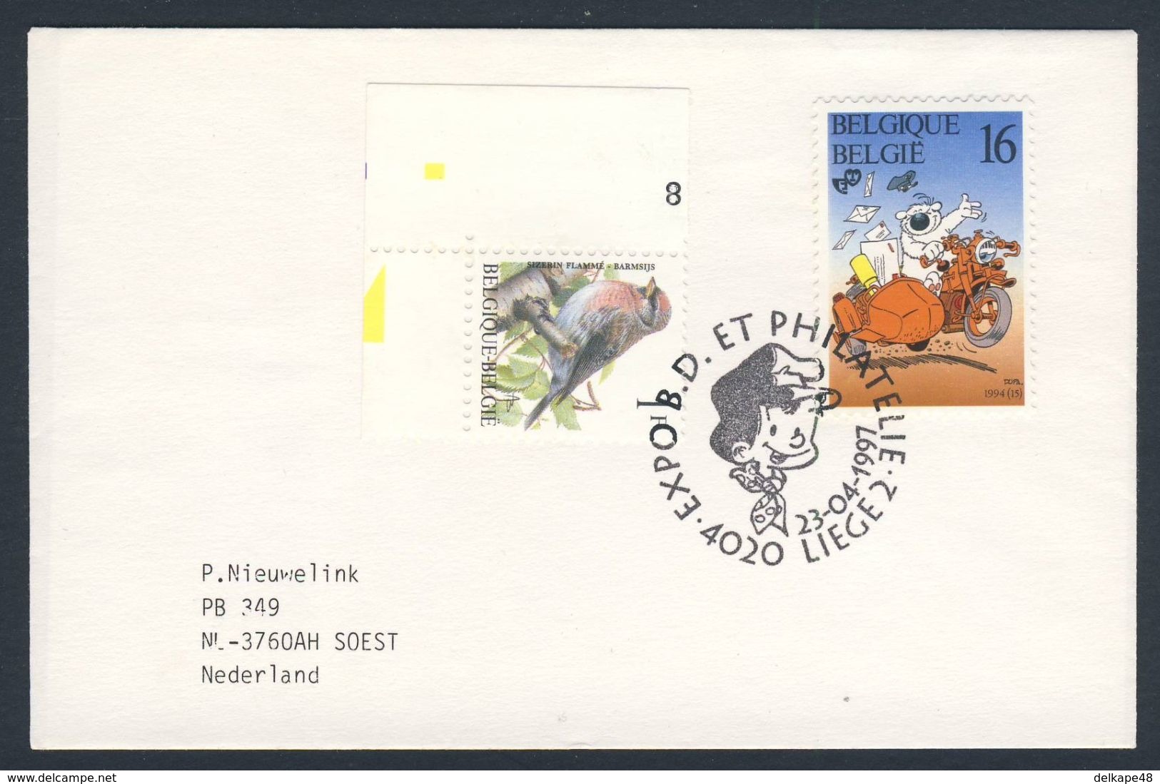 Belgie Belgique Belgium 1997 Cover / Brief / Lettre - " Expo B.D. ET Philatelie - 23-04-1997 Liege 2 " - Bandes Dessinées