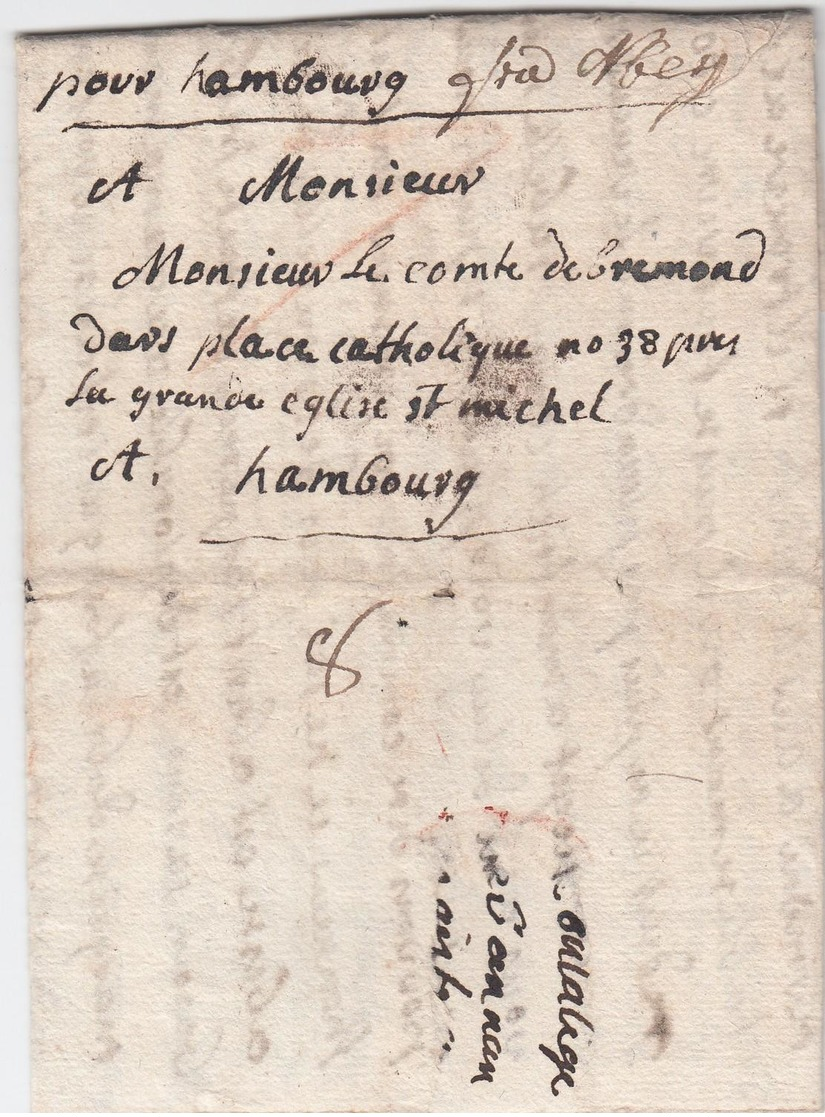 1796, Muenchen, Seltener Kleiner Kabinettbrief (interess. Inhalt) ''pour Hambourg`` Und ''frca. N.berg`` Nach Hamburg, R - Hamburg