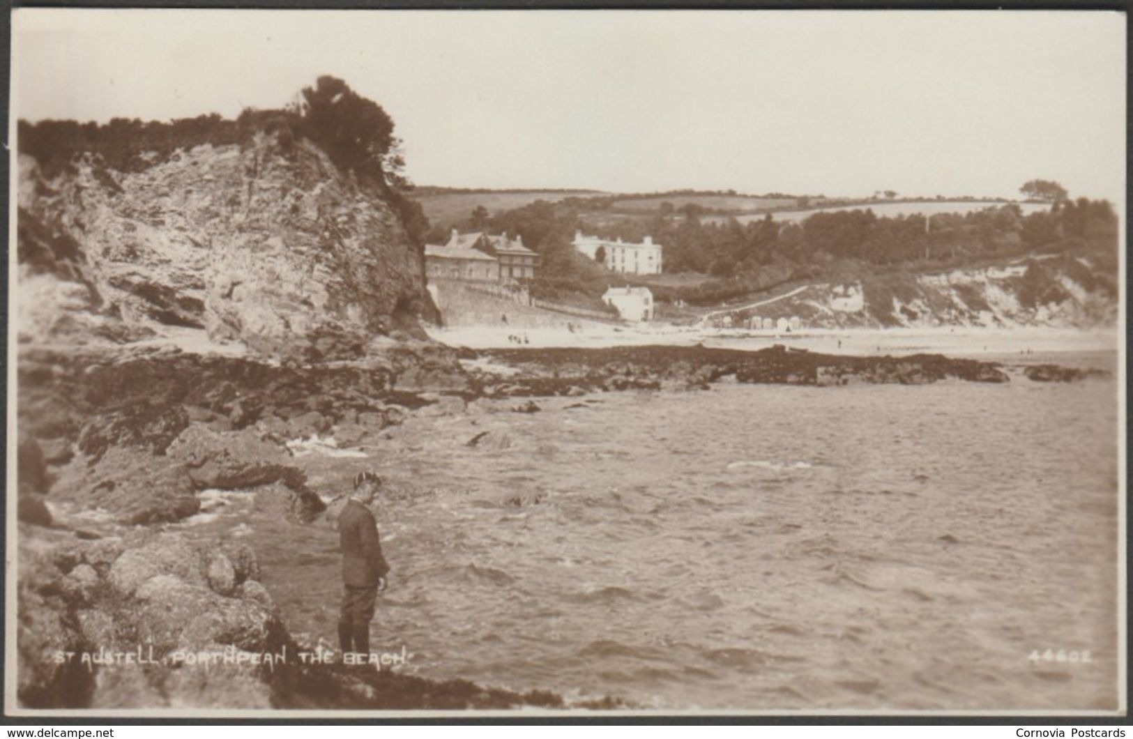 The Beach, Porthpean, St Austell, Cornwall, C.1910s - Photochrom RP Postcard - Other & Unclassified