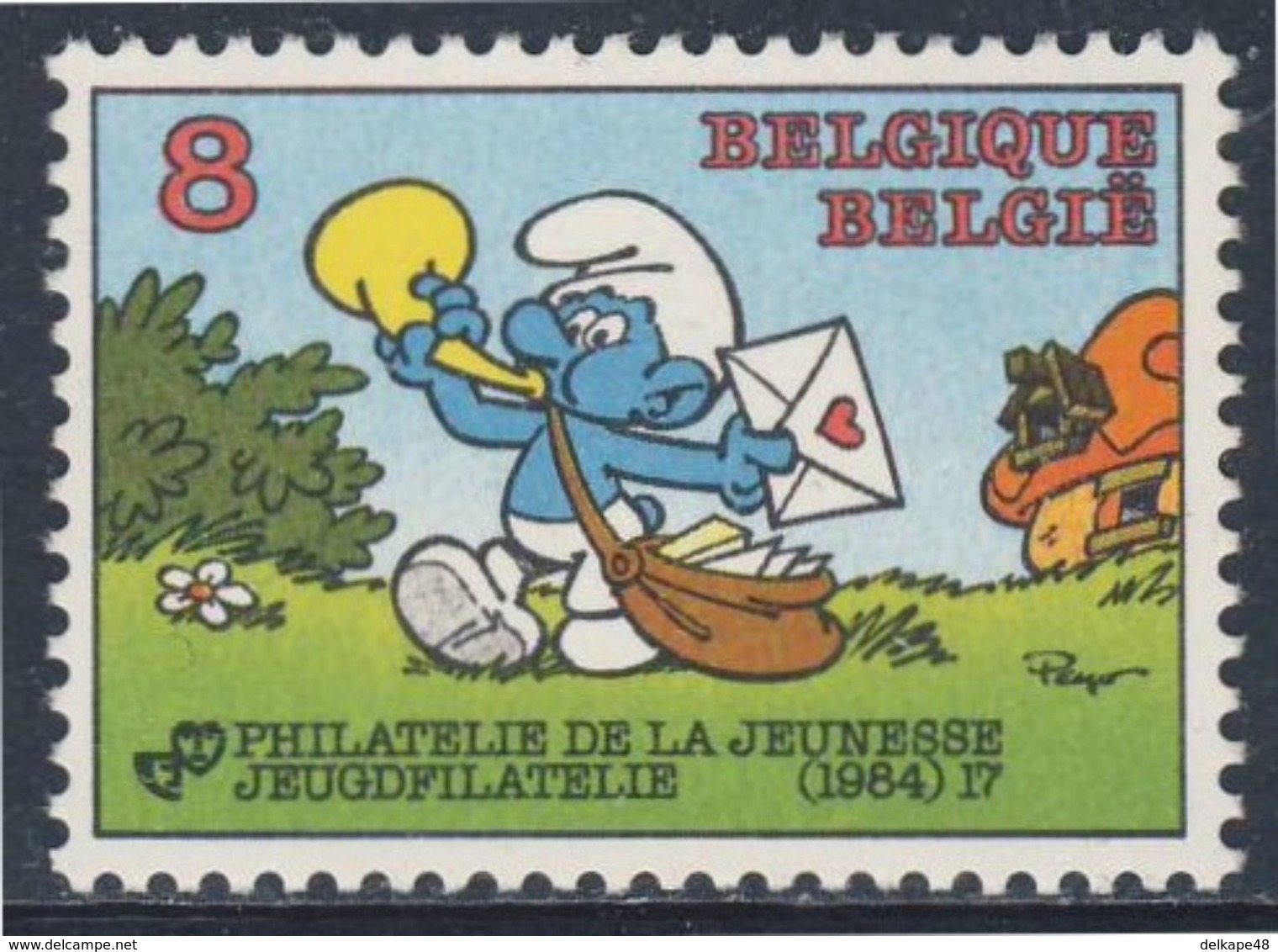 Belgie Belgique Belgium 1984 Mi 2202 YT 2150 ** Smurf Postman / Schlumpf Postbote By Peyo / Comic Strip / Stripfiguur - Bandes Dessinées