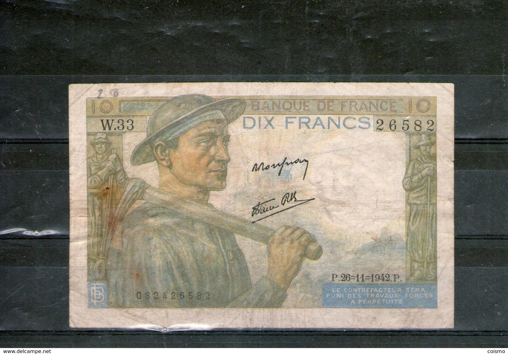 BILLET DIX FRANCS MINEUR - 10 F 1941-1949 ''Mineur''