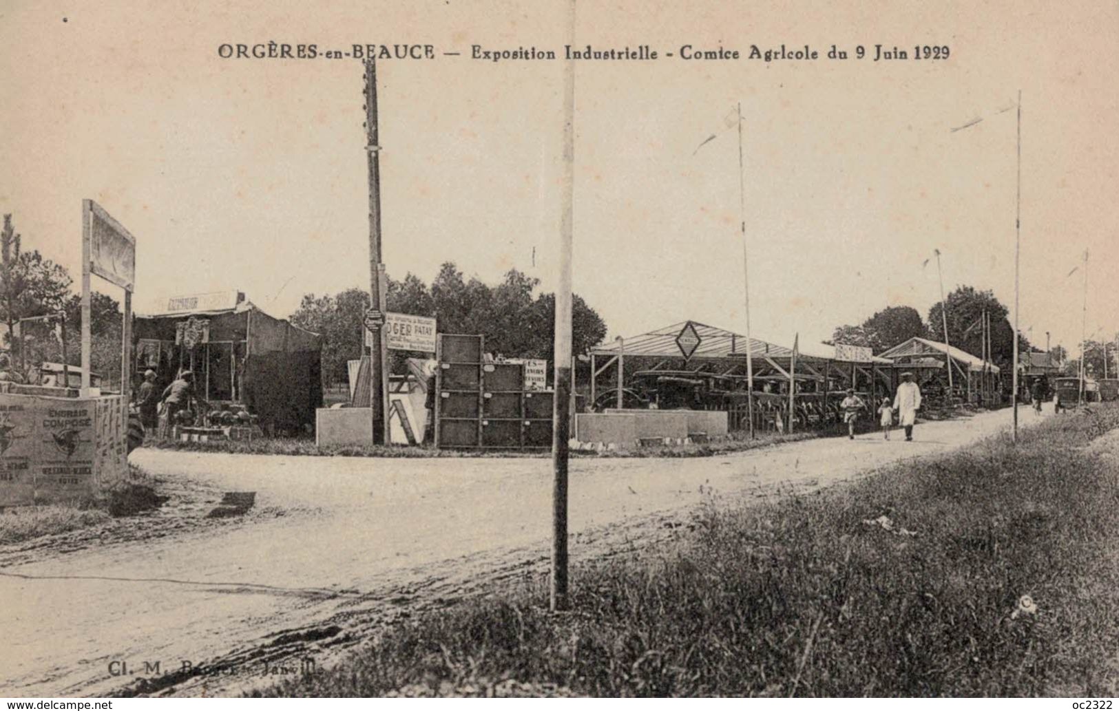 CPA ORGÈRES EN BEAUCE (28) EXPOSITION INDUSTRIELLE - COMICE AGRICOLE DU 9 JUIN 1929 - Autres & Non Classés