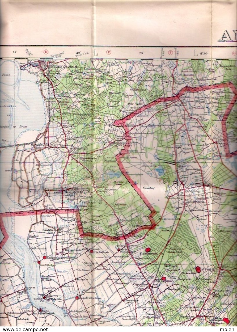 STAFKAART OpLinnen GB WAR OFFICE Situatie 1911 ANTWERPEN &forten LIER MECHELEN SINT-NIKLAAS TURNHOUT Oorlog WW1 WO1 S898 - Autres & Non Classés