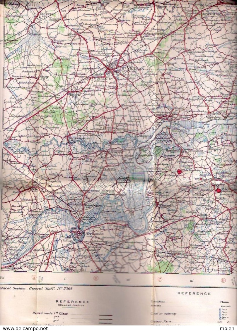 STAFKAART opLinnen GB WAR OFFICE situatie 1911 ANTWERPEN &forten LIER MECHELEN SINT-NIKLAAS TURNHOUT oorlog WW1 WO1 S898