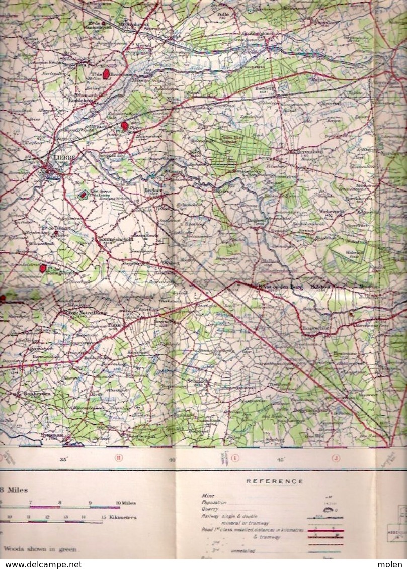 STAFKAART opLinnen GB WAR OFFICE situatie 1911 ANTWERPEN &forten LIER MECHELEN SINT-NIKLAAS TURNHOUT oorlog WW1 WO1 S898