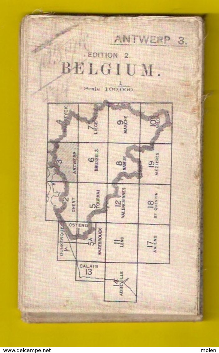 STAFKAART opLinnen GB WAR OFFICE situatie 1911 ANTWERPEN &forten LIER MECHELEN SINT-NIKLAAS TURNHOUT oorlog WW1 WO1 S898