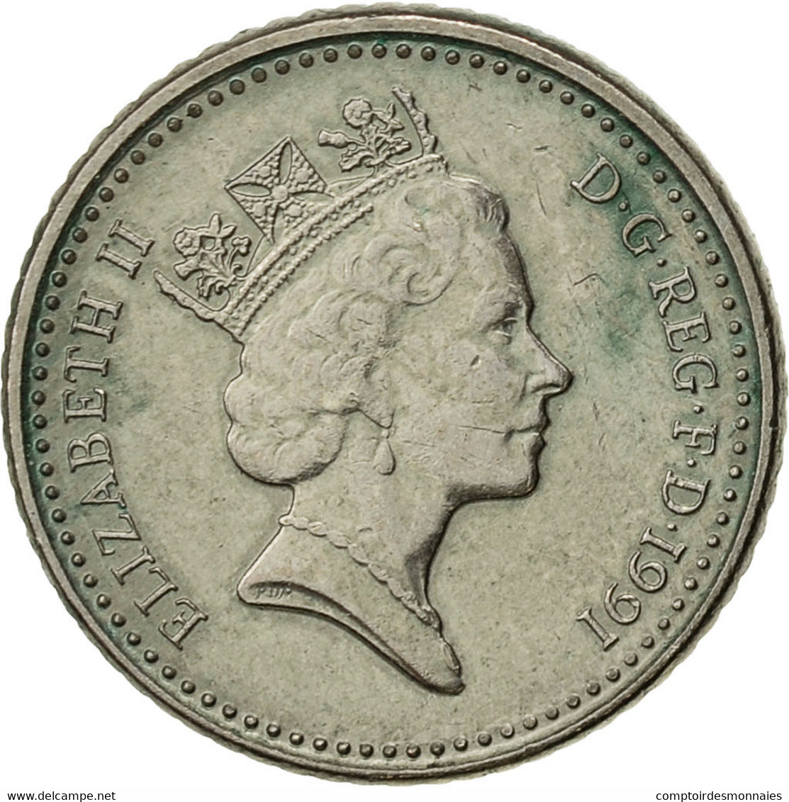 Grande-Bretagne, Elizabeth II, 5 Pence, 1991, TTB, Copper-nickel, KM:937b - 5 Pence & 5 New Pence