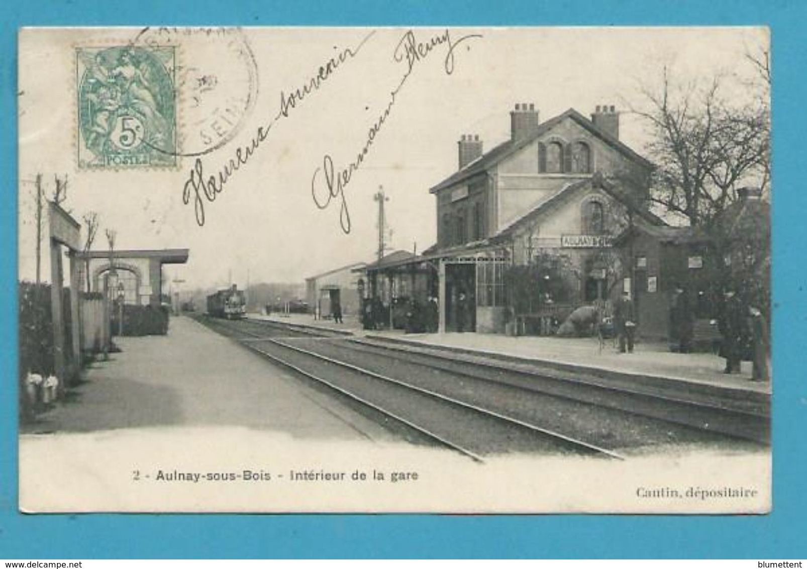 CPA 2 - Chemin De Fer Arrivée Du Train En Gare De AULNAY-SOUS-BOIS 93 - Aulnay Sous Bois