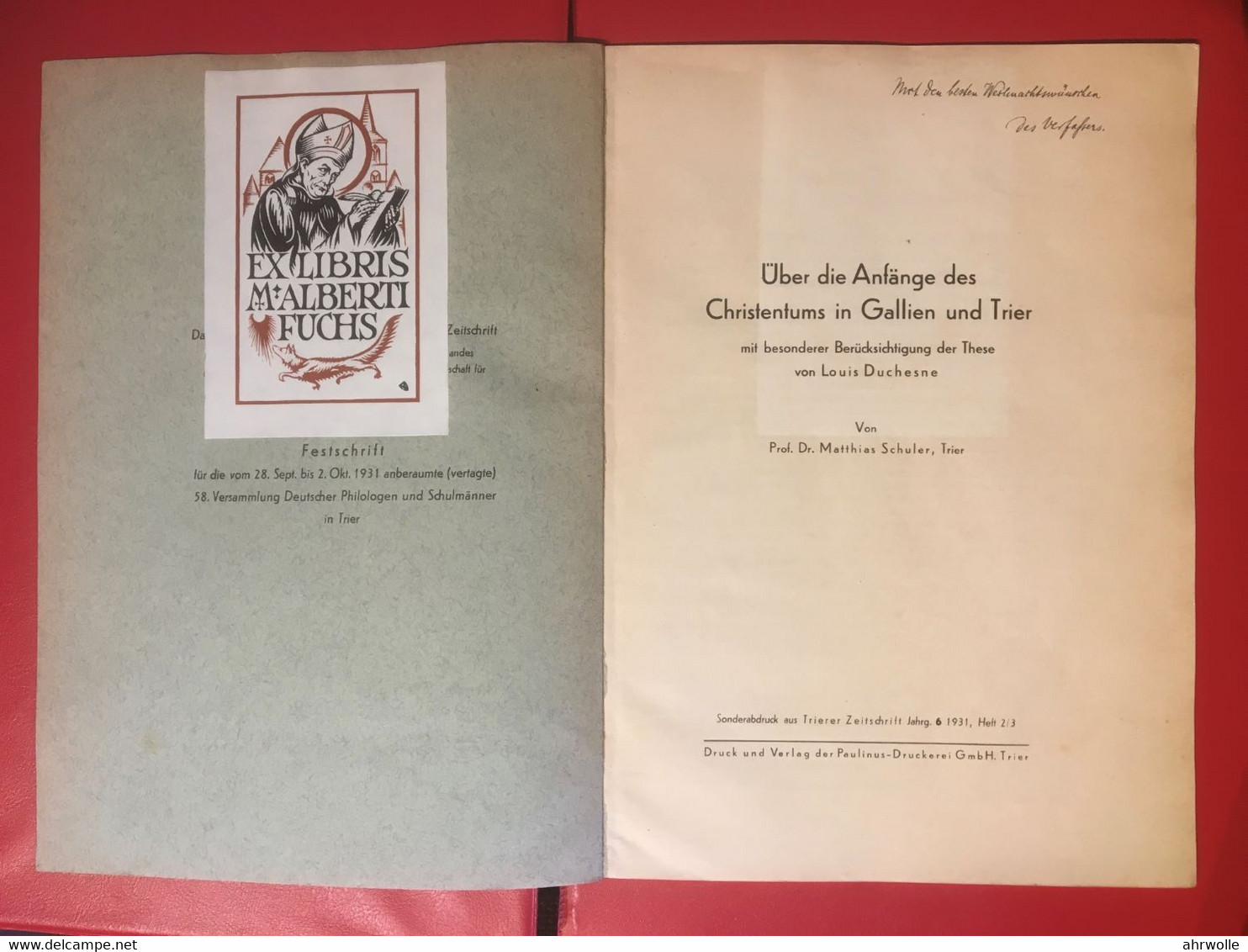 Über Die Anfänge Des Christentums In Gallien Und Trier 1931 Heft 2/3 - Chronicles & Annuals