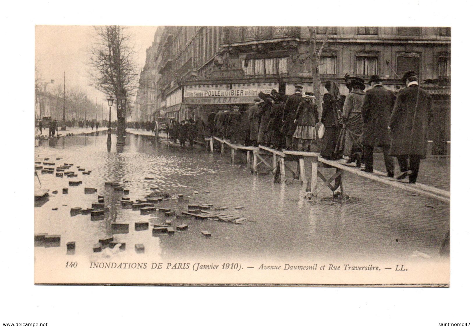 75 - PARIS . INONDATIONS DE PARIS 1910 . Avenue Daumesnil Et Rue Traversière - Réf. N°7980 - - Inondations De 1910