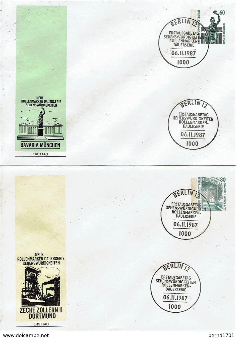 Germany / Berlin - Mi-Nr 793/796 Ganzsache Umschlag / Cover FDC (O1190)- - Privé Briefomslagen - Gebruikt