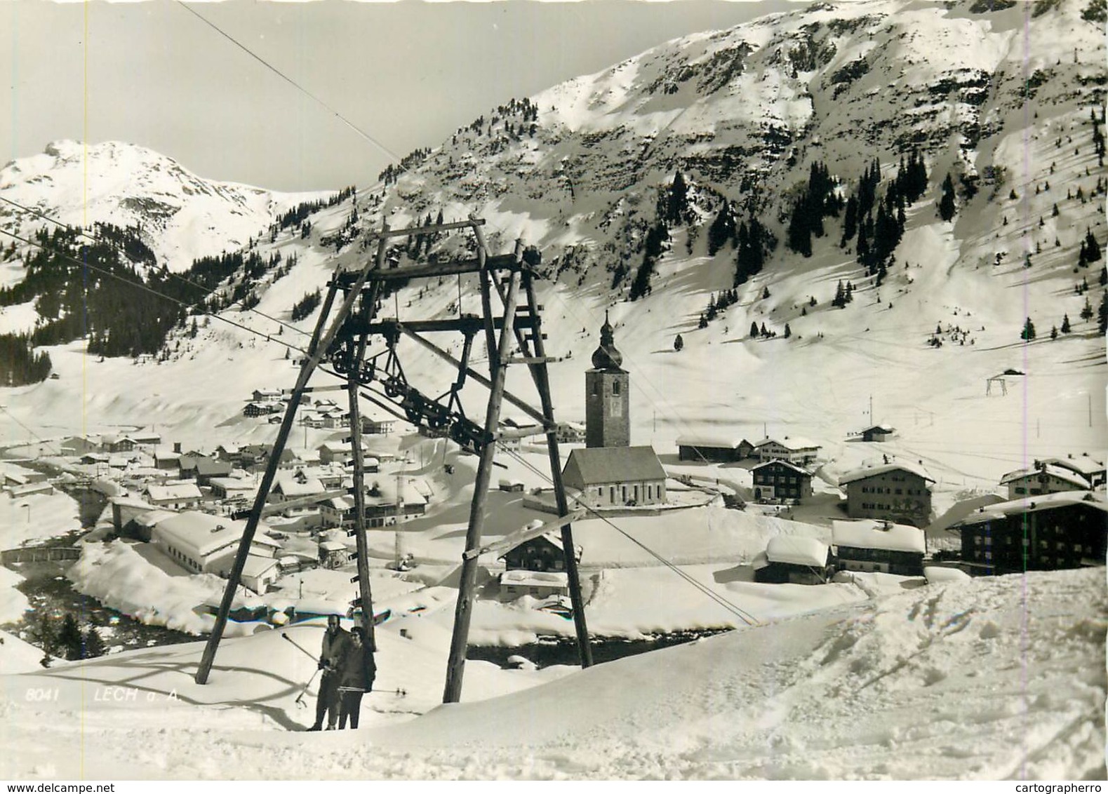 D1158 Lech A. Arlberg Austria Ski Lift Cableway - Lech