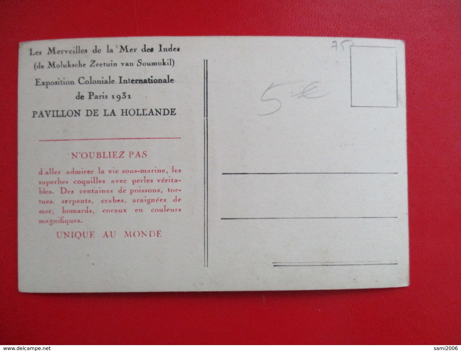 CPA 75 PARIS EXPOSITION COLONIALE DE 1931 PAVILLON DE LA HOLLANDE AQUARIUM POISSONS MER DES INDES - Mostre