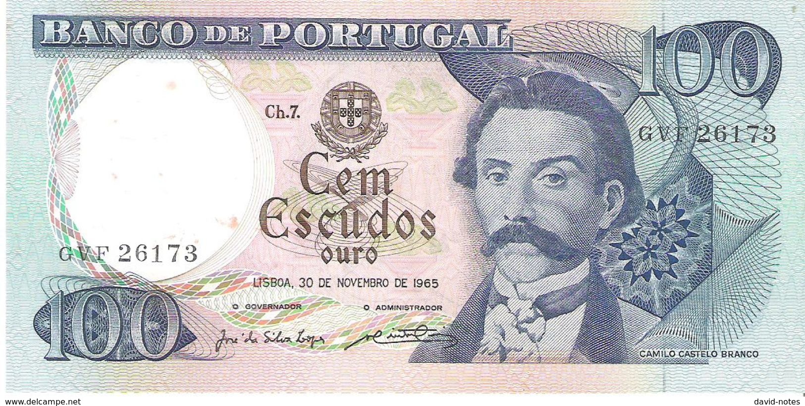 Portugal  - Pick 169a - 100 Escudos 1965 - XF - Portogallo