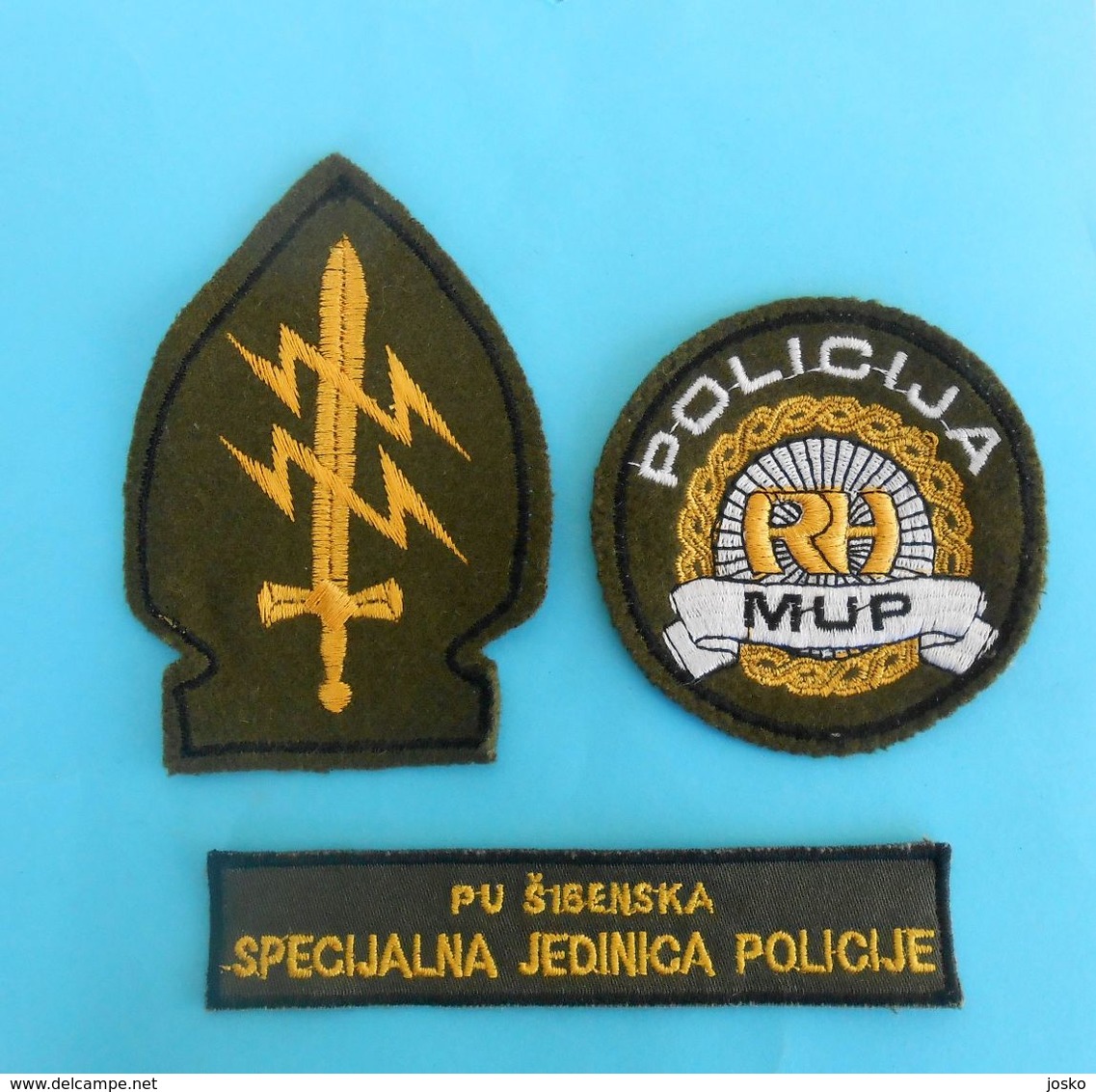 CROATIA SPECIAL POLICE - SIBENIK Compl. Set Of 3. Patches* Croatie Police Spéciale Kroatien Spezialeinheiten Der Polizei - Police