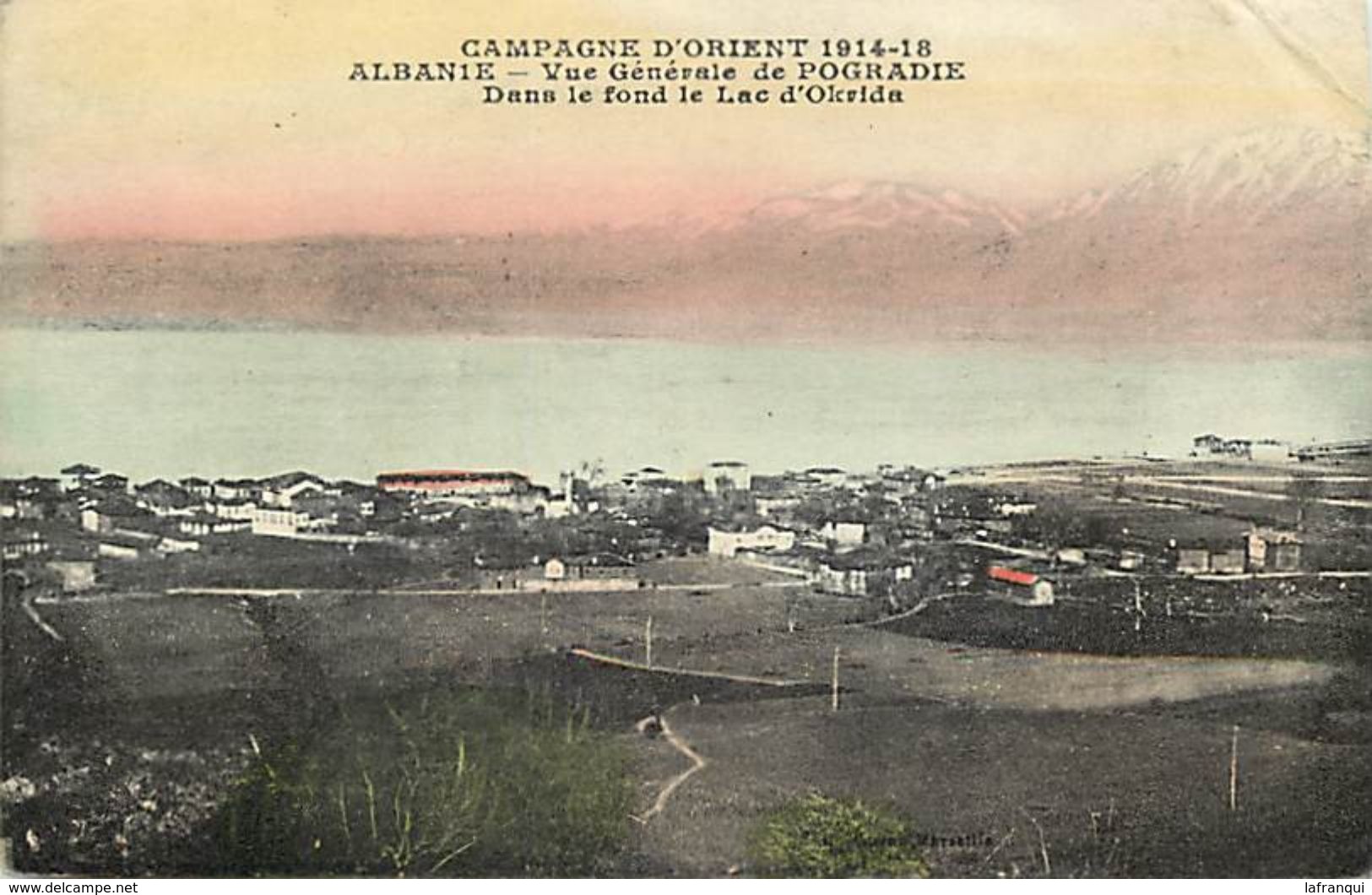 Ref X75- Albanie - Albania - Guerre 1914-18- Vue Generale De Pogradie / Etat :leger Pli Coin Haut Droit  - - Albanie