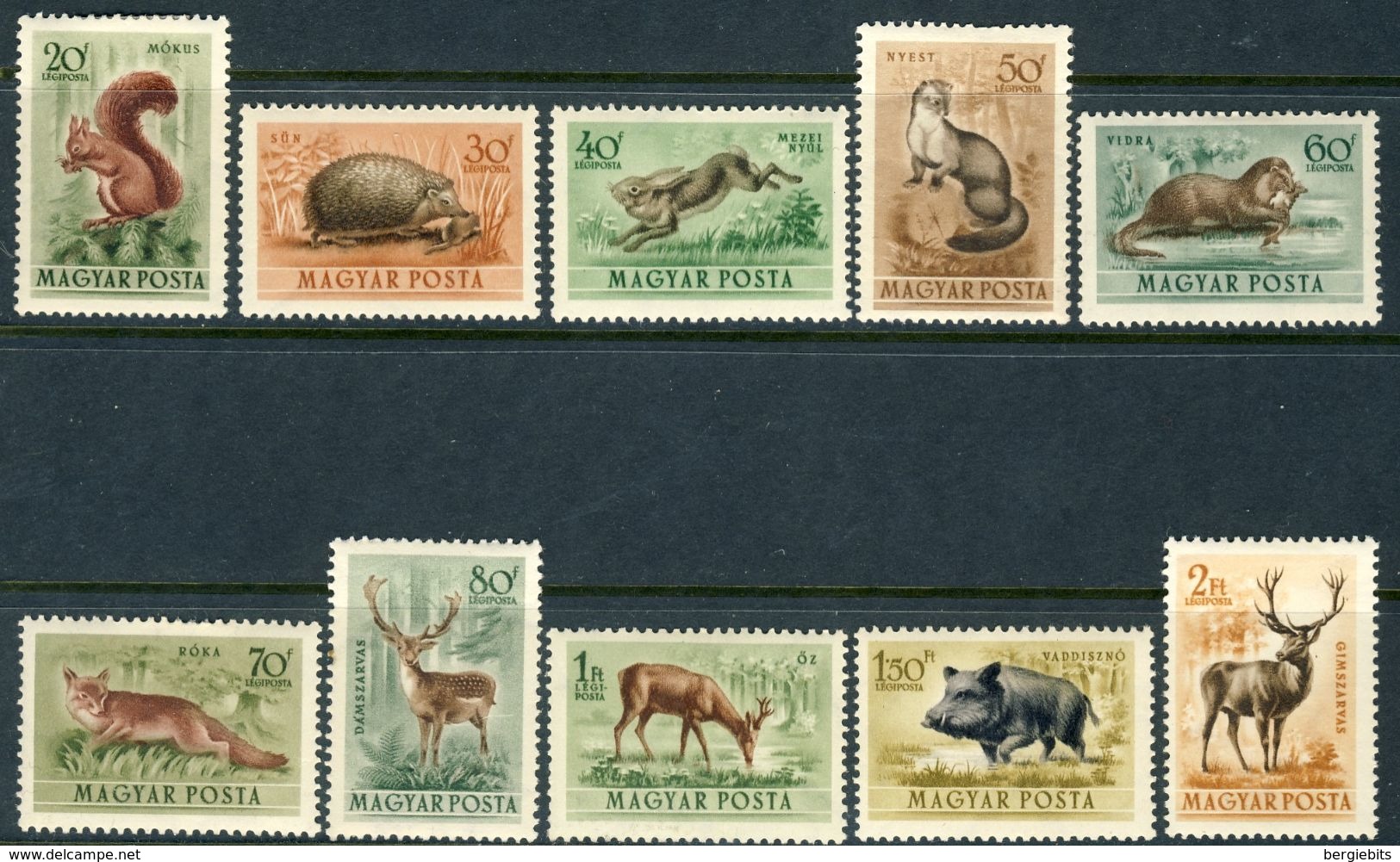 1953 Hungary MH OG Complete Set Of 10 Beautiful Stamps "Domestic Animals" Michel # 1285-1294 - Unused Stamps