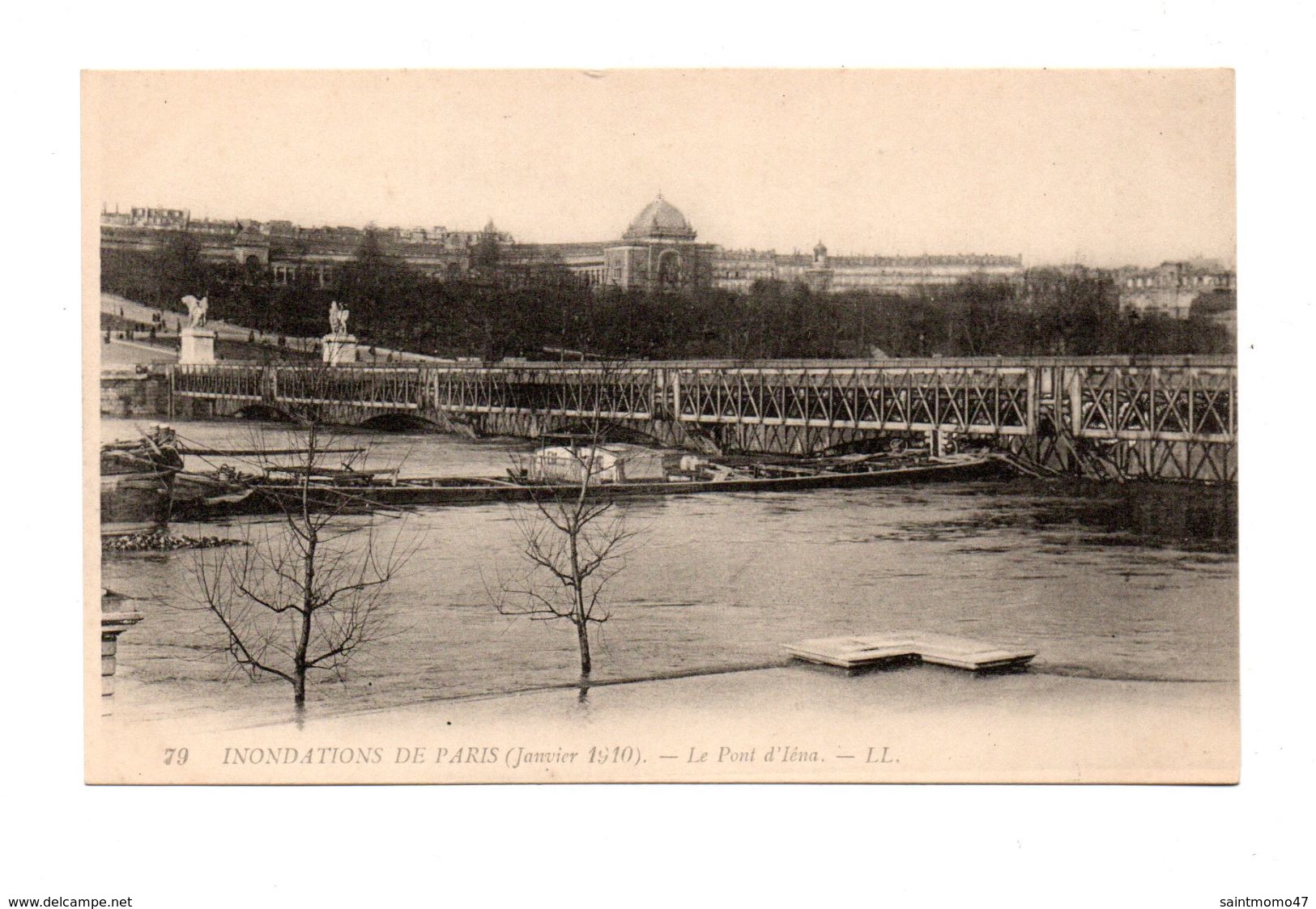 75 - PARIS . INONDATIONS DE PARIS 1910 . Le Pont D'Iéna - Réf. N°7998 - - Inondations De 1910