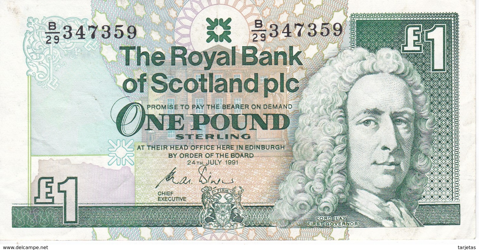 BILLETE DE ESCOCIA DE 1 POUND DEL AÑO 1991 (BANKNOTE) - 1 Pound