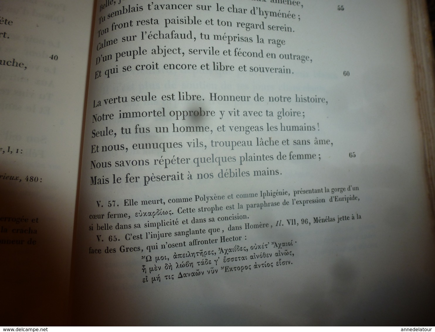 1862 ANDRÉ CHÉNIER  Ses Poésies,dont Ode à Charlotte Corday -  L. Becq De Fouquières , Etc- édit.Charpentier (493 Pages) - 1801-1900