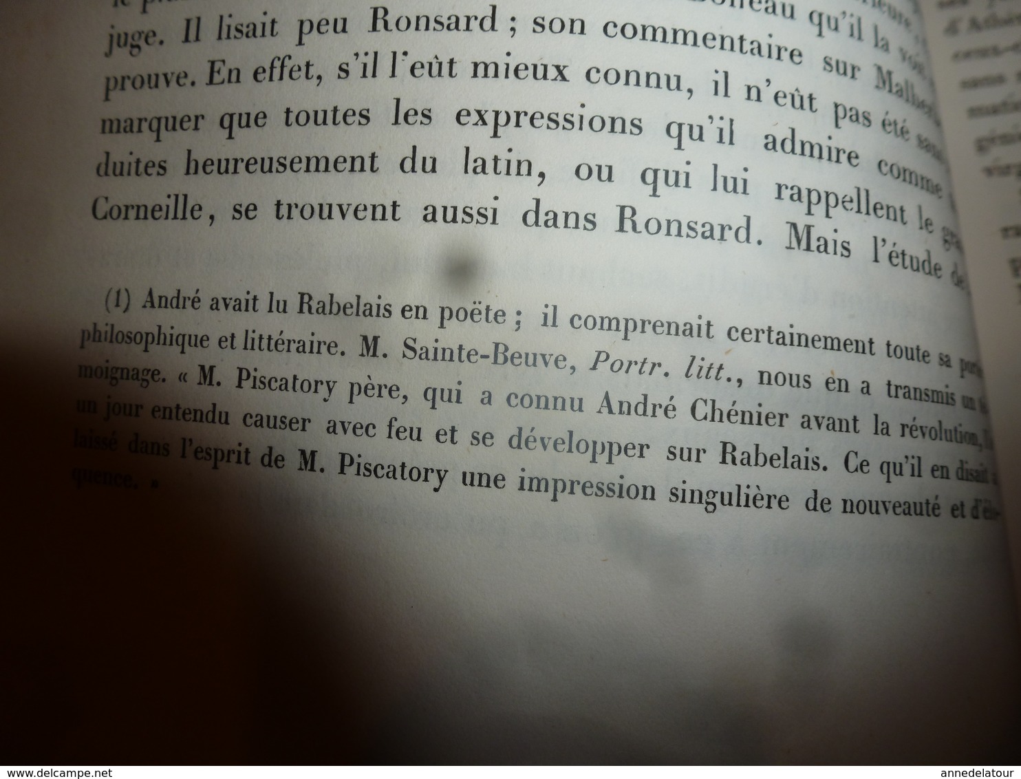 1862 ANDRÉ CHÉNIER  ses Poésies,dont ode à Charlotte Corday -  L. Becq de Fouquières , etc- édit.Charpentier (493 pages)