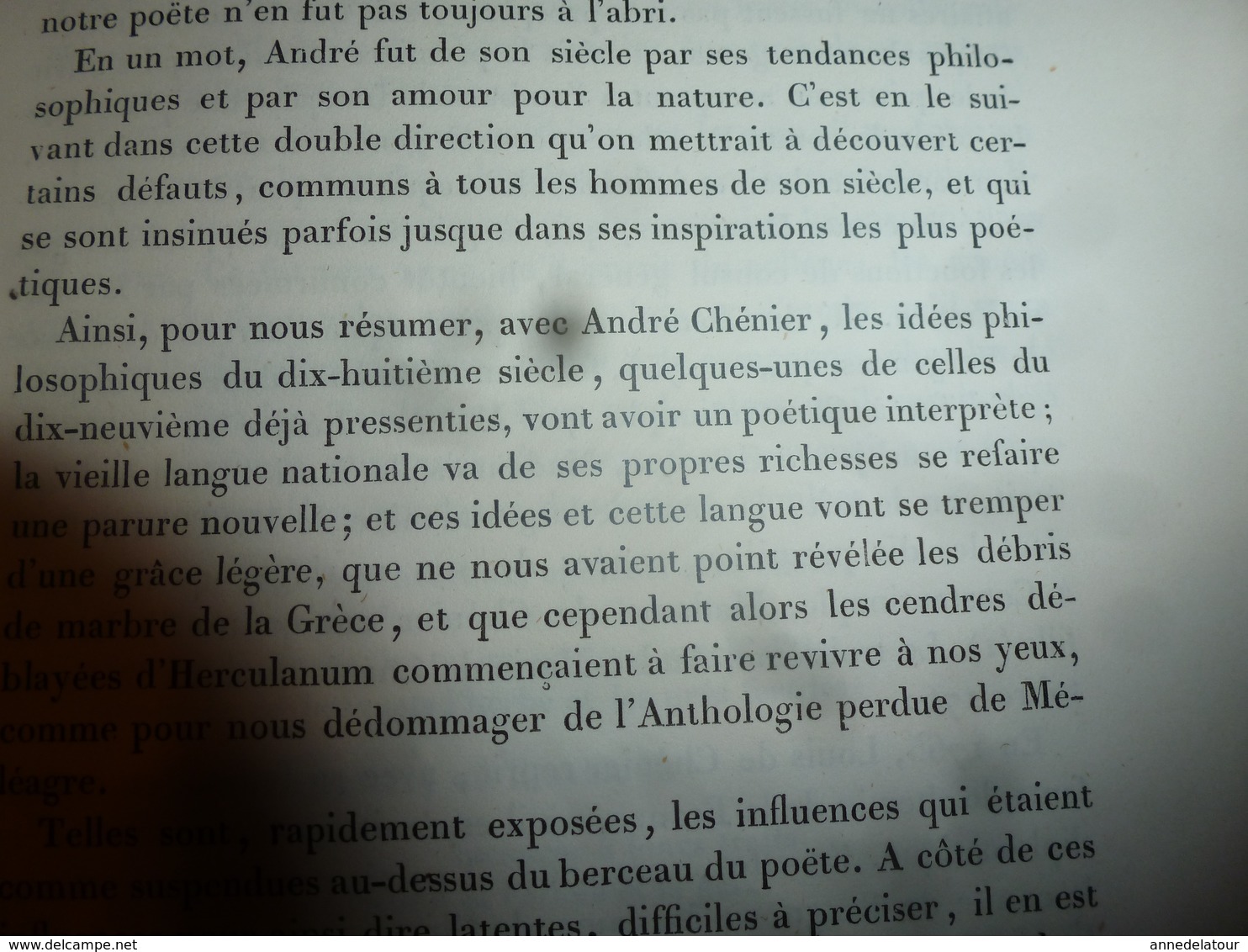 1862 ANDRÉ CHÉNIER  ses Poésies,dont ode à Charlotte Corday -  L. Becq de Fouquières , etc- édit.Charpentier (493 pages)