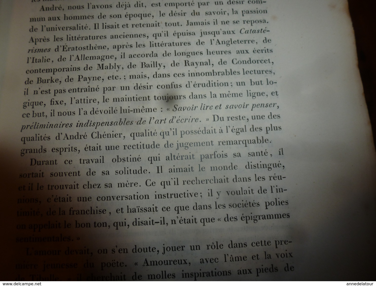 1862 ANDRÉ CHÉNIER  ses Poésies,dont ode à Charlotte Corday -  L. Becq de Fouquières , etc- édit.Charpentier (493 pages)