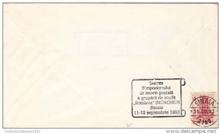 69831- SINAIA POSTAL HISTORY SYMPOSIUM, SPECIAL COVER, 1993, ROMANIA - Lettres & Documents