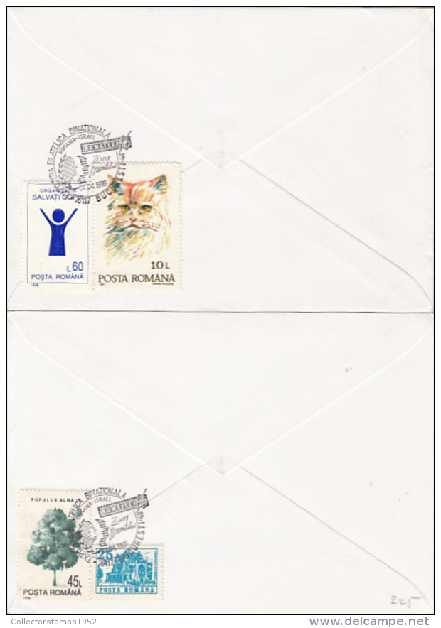 69837- INTERNATIONAL YEAR OF YOUTH, CHILDRENS DRAWING, SPECIAL COVER, 2X, 1996, ROMANIA - Briefe U. Dokumente