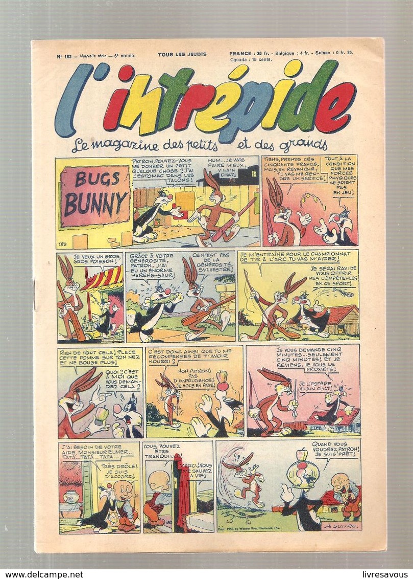 L'Intrépide N°182 Du 23/04/1953 Bugs Bunny - L'Intrépide