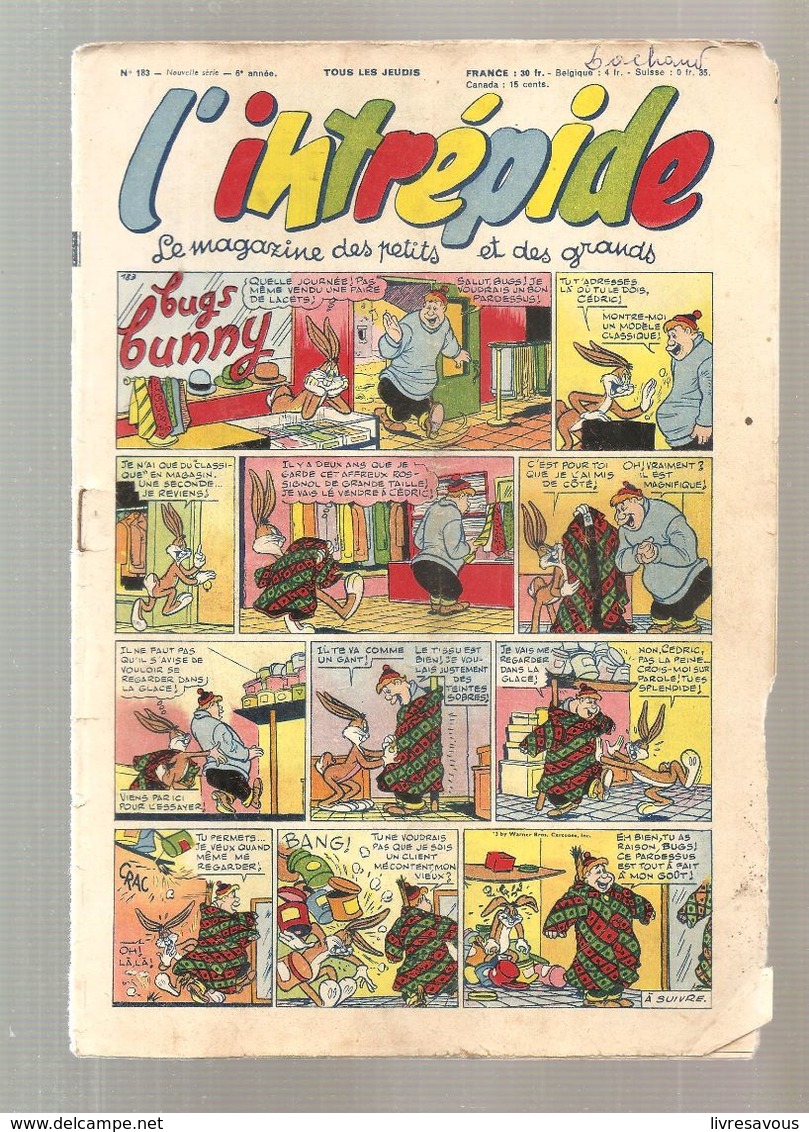 L'Intrépide N°183 Du 30/04/1953 Bugs Bunny - L'Intrépide