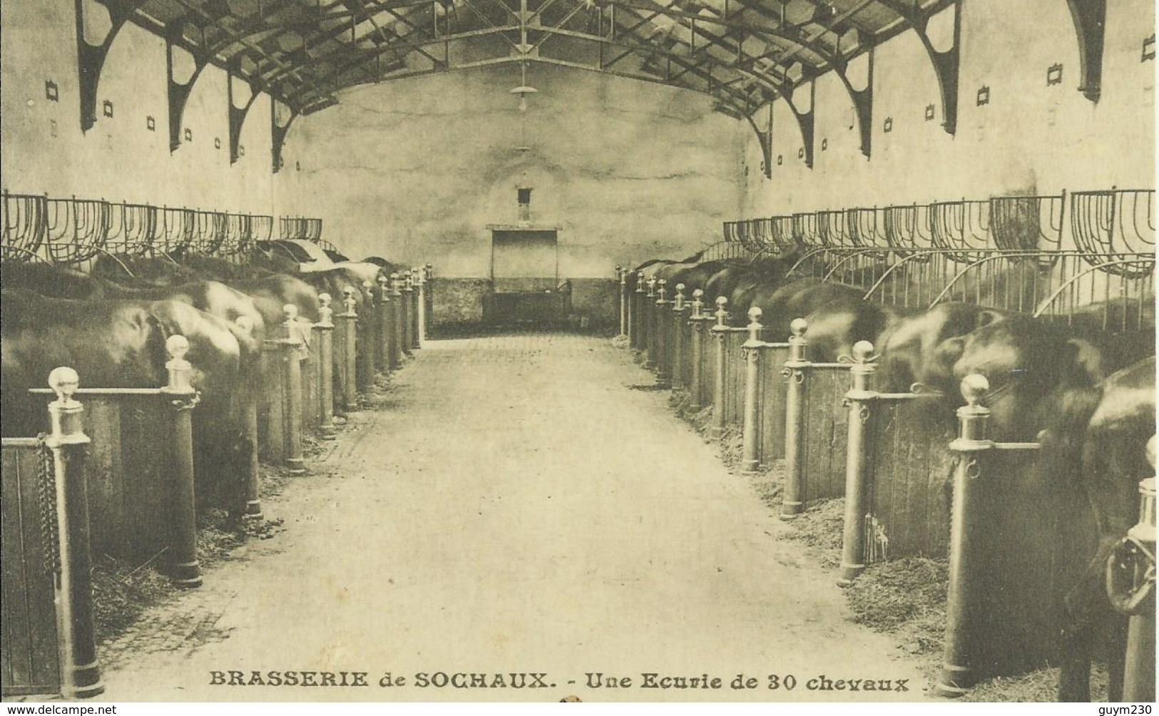 SOCHAUX  Brasserie -  Photo Repro D'une Carte Ancienne: Ecurie De 30 Chevaux - Sochaux