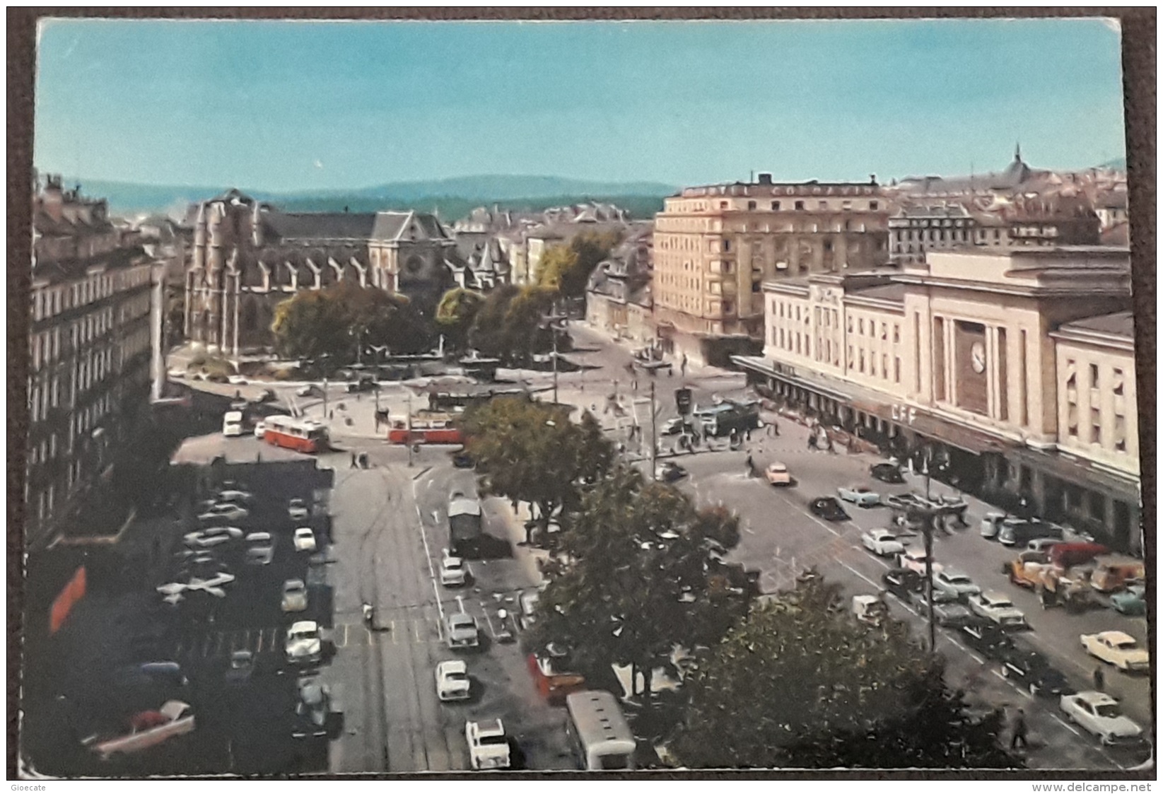 Geneve &ndash; 472 &ndash; Place Et Gare De Cornavin &ndash; Viagg- 1974 &ndash; (2372) - Autres & Non Classés