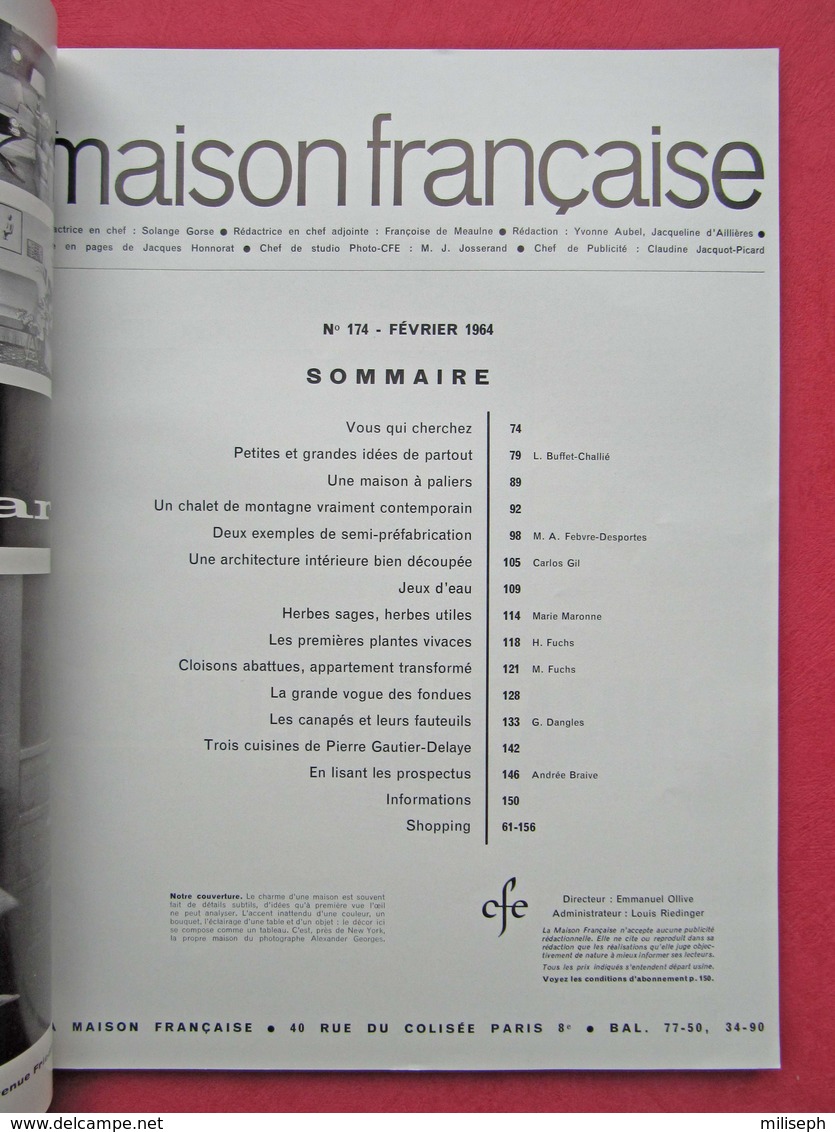 Revue Mensuelle LA MAISON FRANCAISE - N° 174 - Février 1964      (4410) - Autres & Non Classés