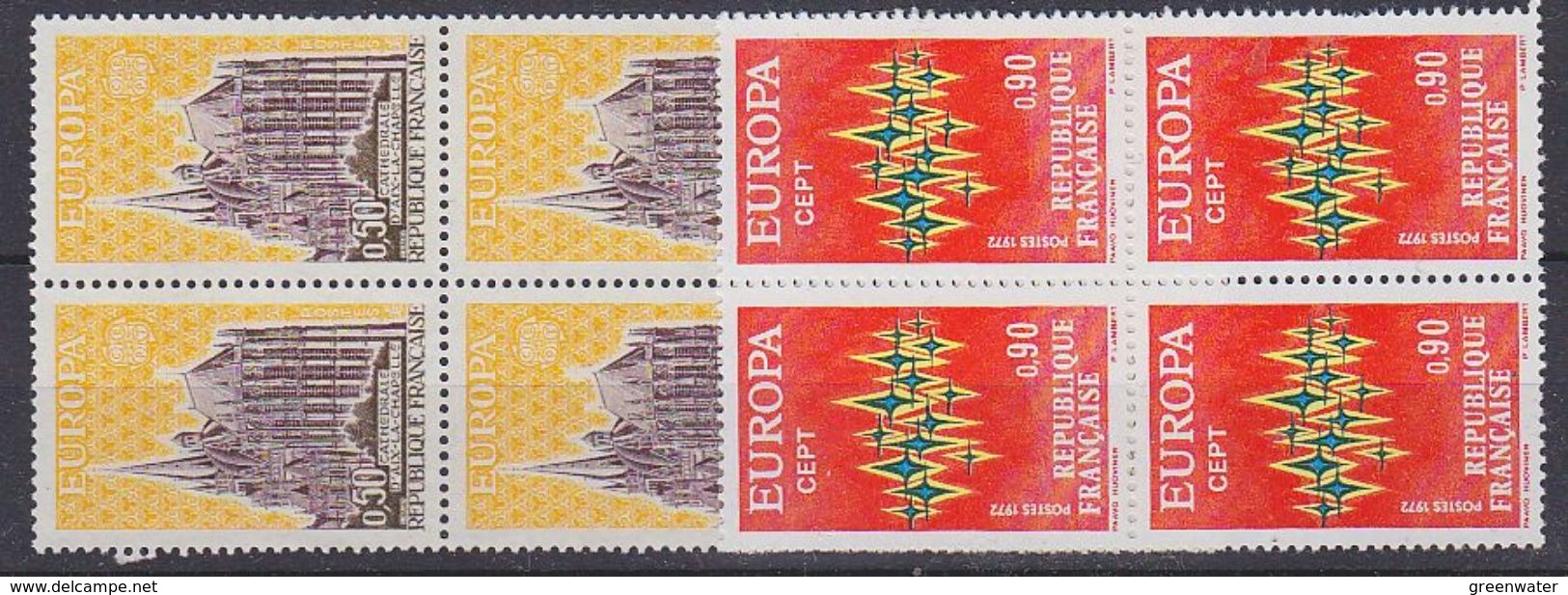 Europa Cept 1972 France 2v Bl Of 4  ** Mnh (37852A) - 1972