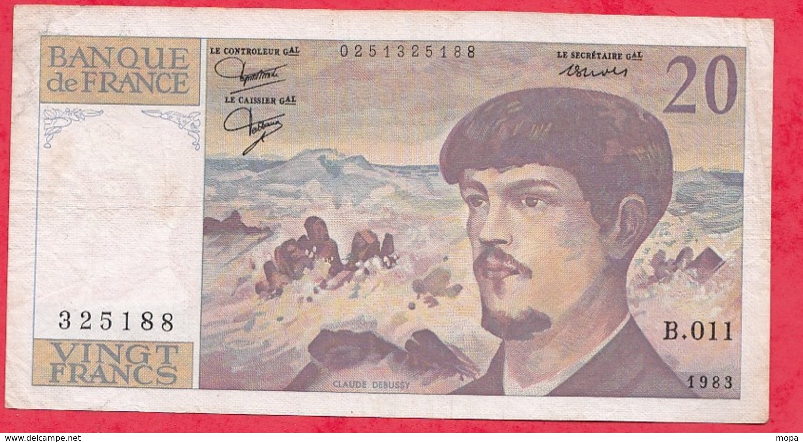 20 Francs"Debussy" 1983 Série B.011 ------F/TTB - 20 F 1980-1997 ''Debussy''