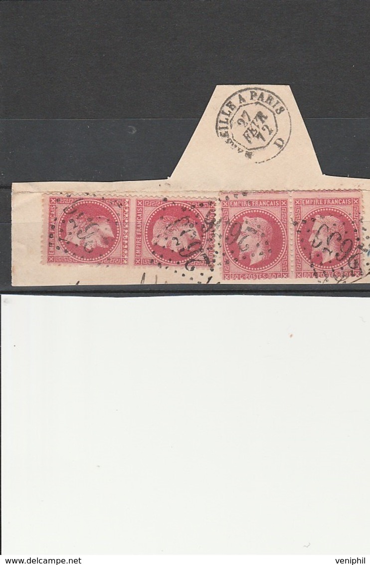 TIMBRES N° 32 - 2 PAIRES SUR FRAGMENT AVEC VARIETE DE PIQUAGE -OBLITERES GC 2656 NICE -COTE : + De 120 € - Sonstige & Ohne Zuordnung