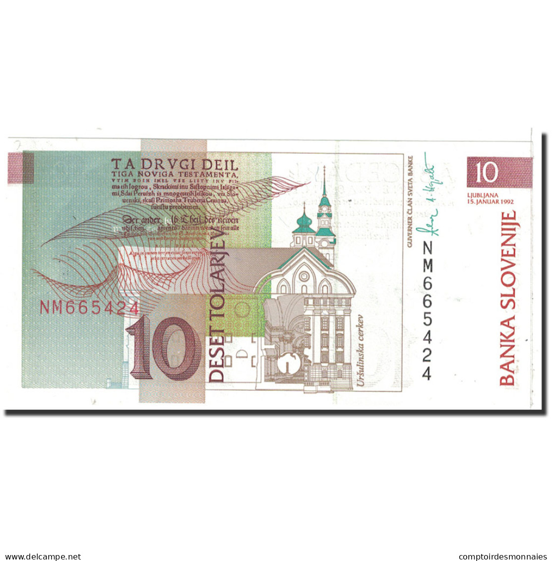 Billet, Slovénie, 10 Tolarjev, 1992, 1992-01-15, KM:11a, SPL - Slovénie