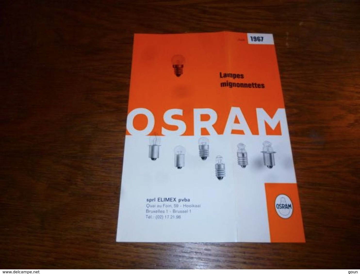 CB5 Folder Commercial Ampoules  Lampes Mignonnettes Osram No Philips 1967 - Autres & Non Classés