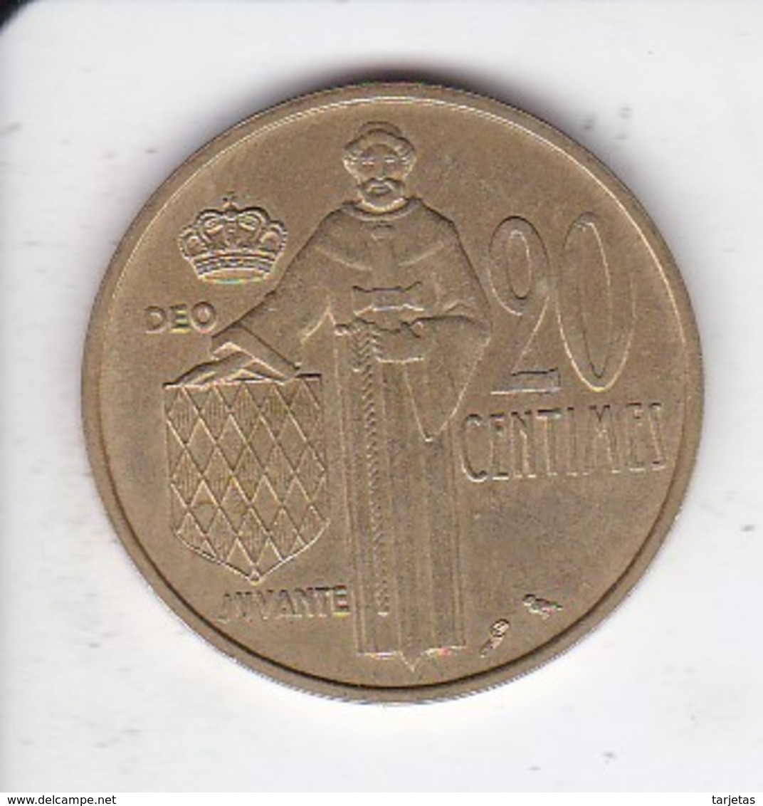 MONEDA DE MONACO DE 20 FRANCS DEL AÑO 1962 (COIN) RAINIER III - 1949-1956 Anciens Francs