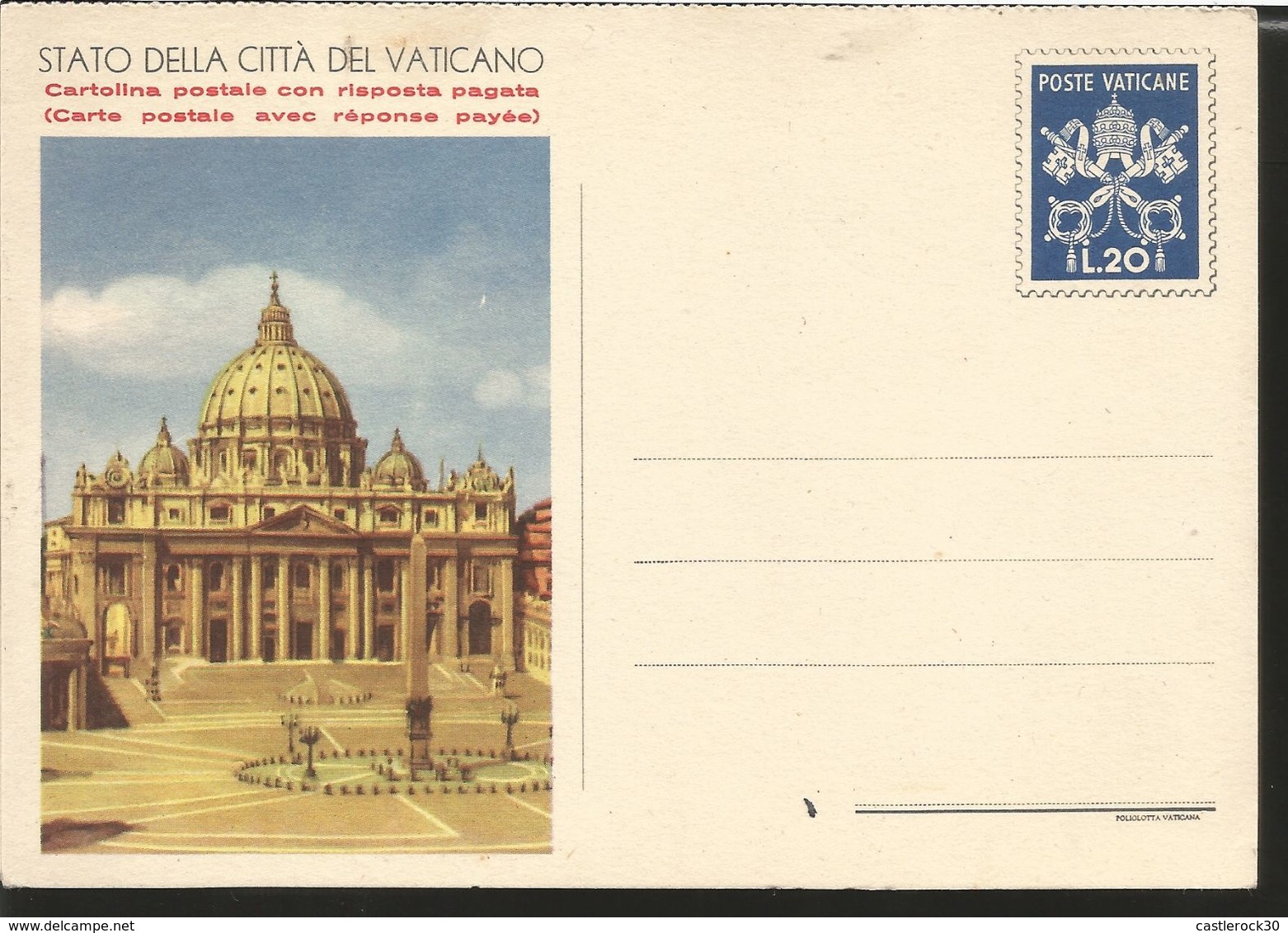 J) 2016 VATICAN CITY, VATICAN CITY STATE, CHURCHES, WITH REPLI CARD, POSTAL STATIONARY - Covers & Documents