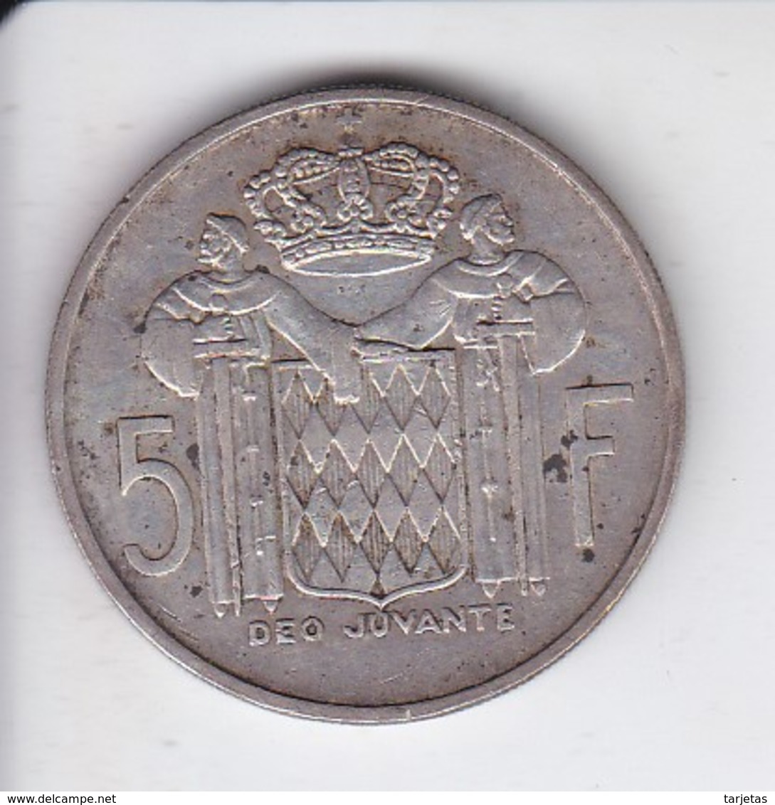 MONEDA DE PLATA DE MONACO DE 5 FRANCS DEL AÑO 1960  (COIN) SILVER,ARGENT. - 1960-2001 Nouveaux Francs