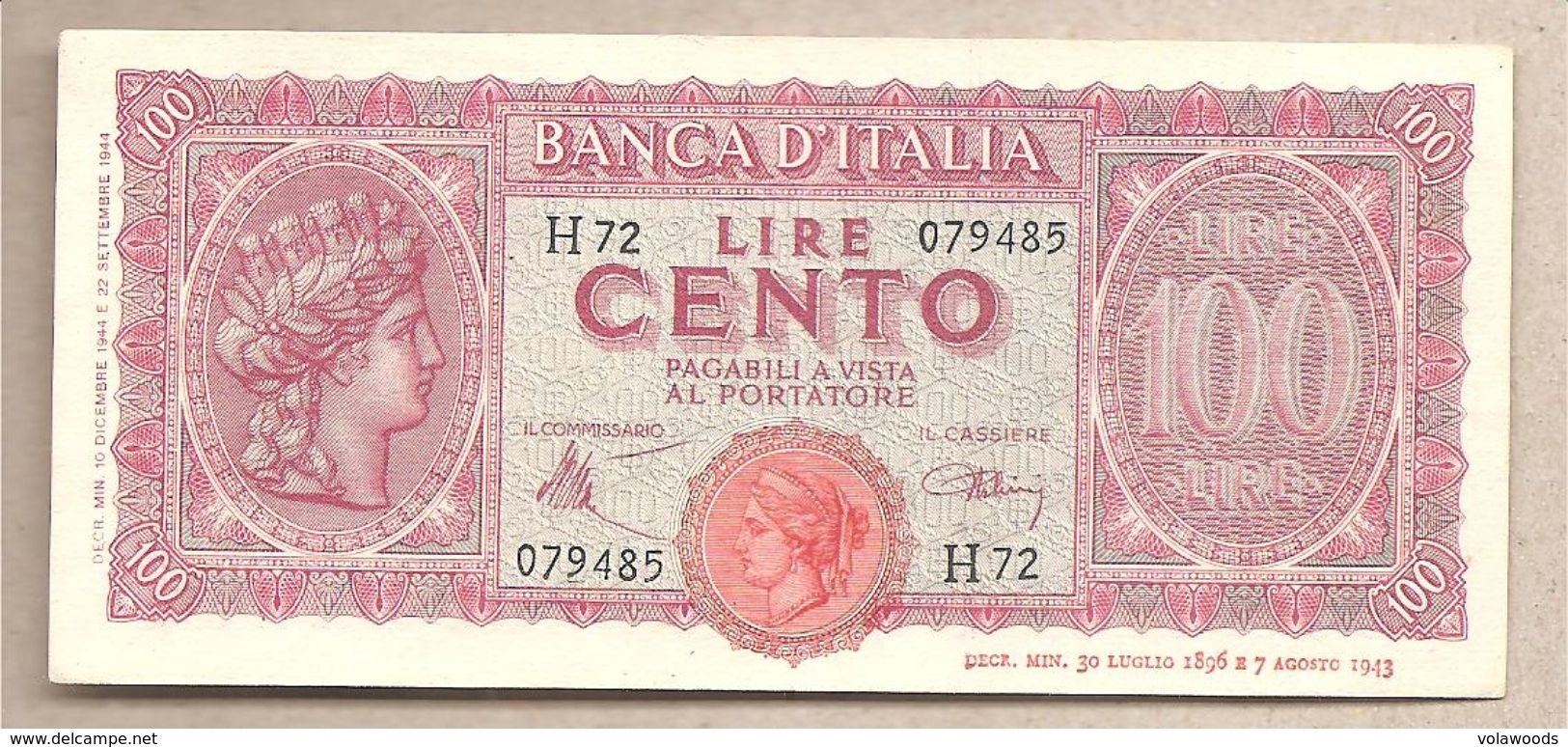 Italia - Banconota Circolata SUP Da 100 Lire "Italia Turrita" P-75a - 1944 #17 - 100 Lire